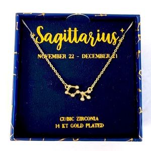 NWT Sagittarius Zodiak Gold Pendant Necklace